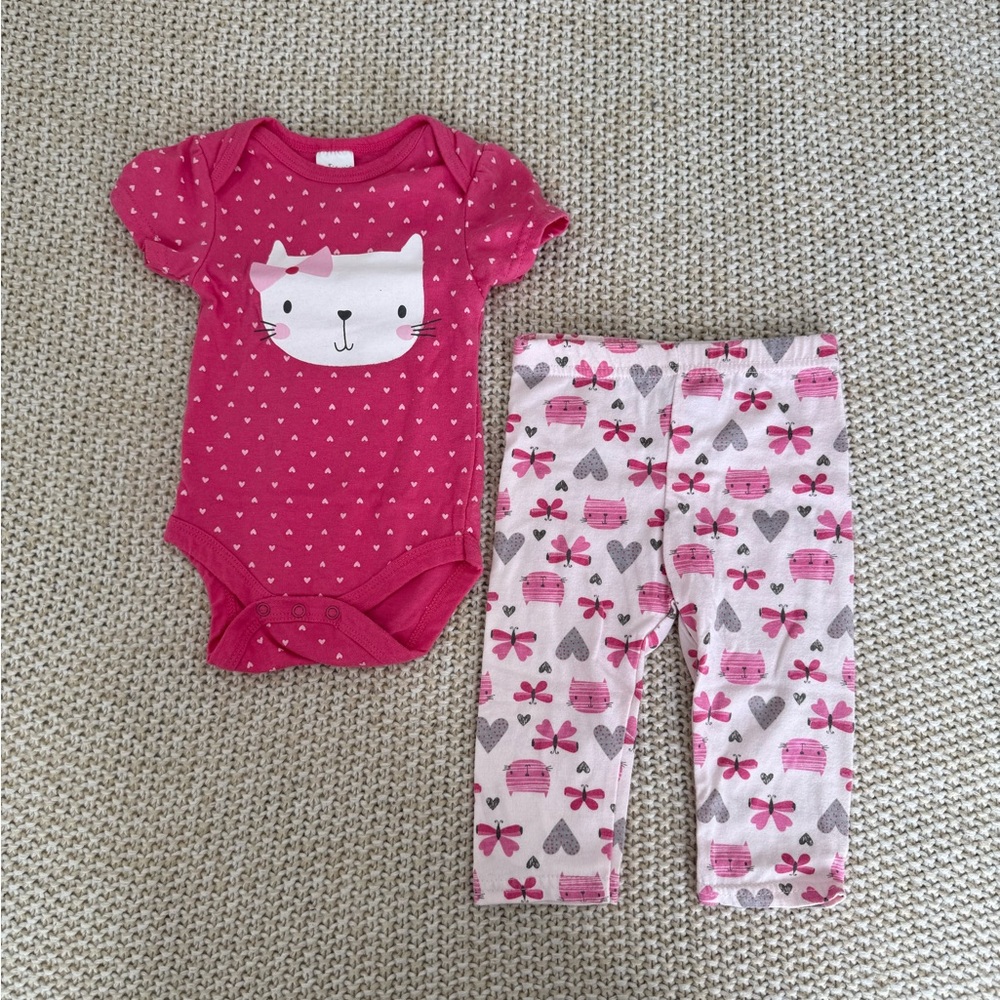 Cutie Pie Matching Pink Kitty Cat Set